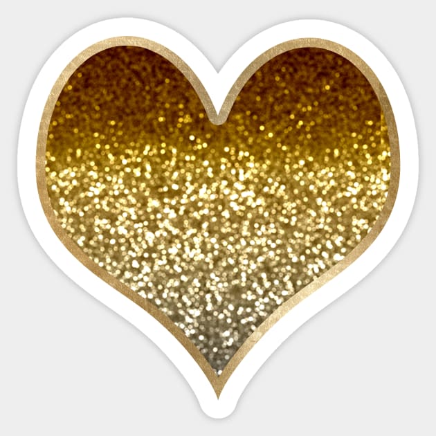 Heart - deep golden gradient Sticker by RoseAesthetic